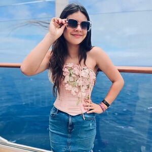 Floral Pink Corset Top